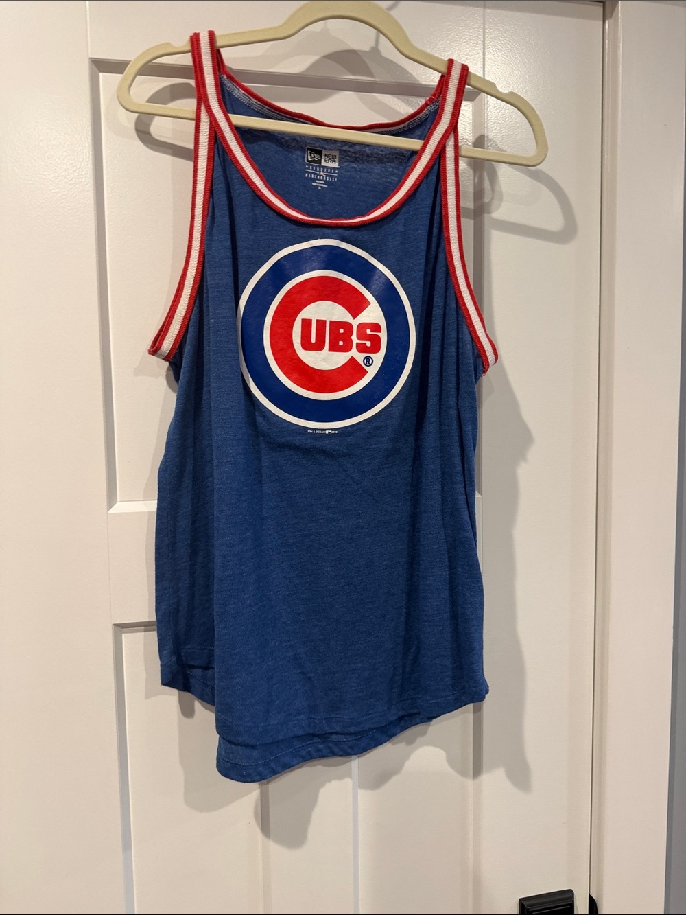 New Era Chicago Cubs Blue Tank Top with Red & White Trim